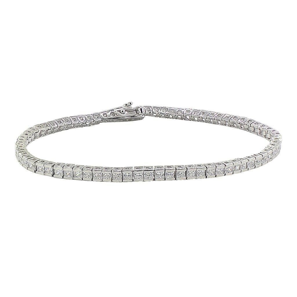 Gümüş baget taşlı su yolu bileklik SGTL2736