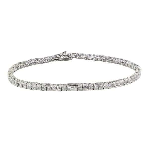 Gümüş baget taşlı su yolu bileklik SGTL2736