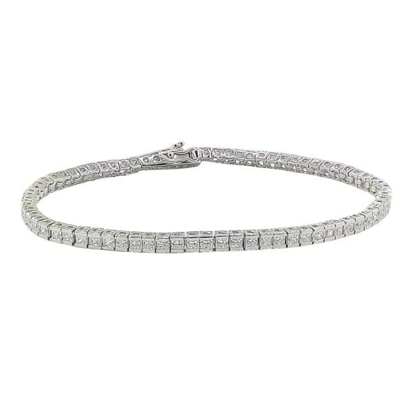 Gümüş baget taşlı su yolu bileklik SGTL2736