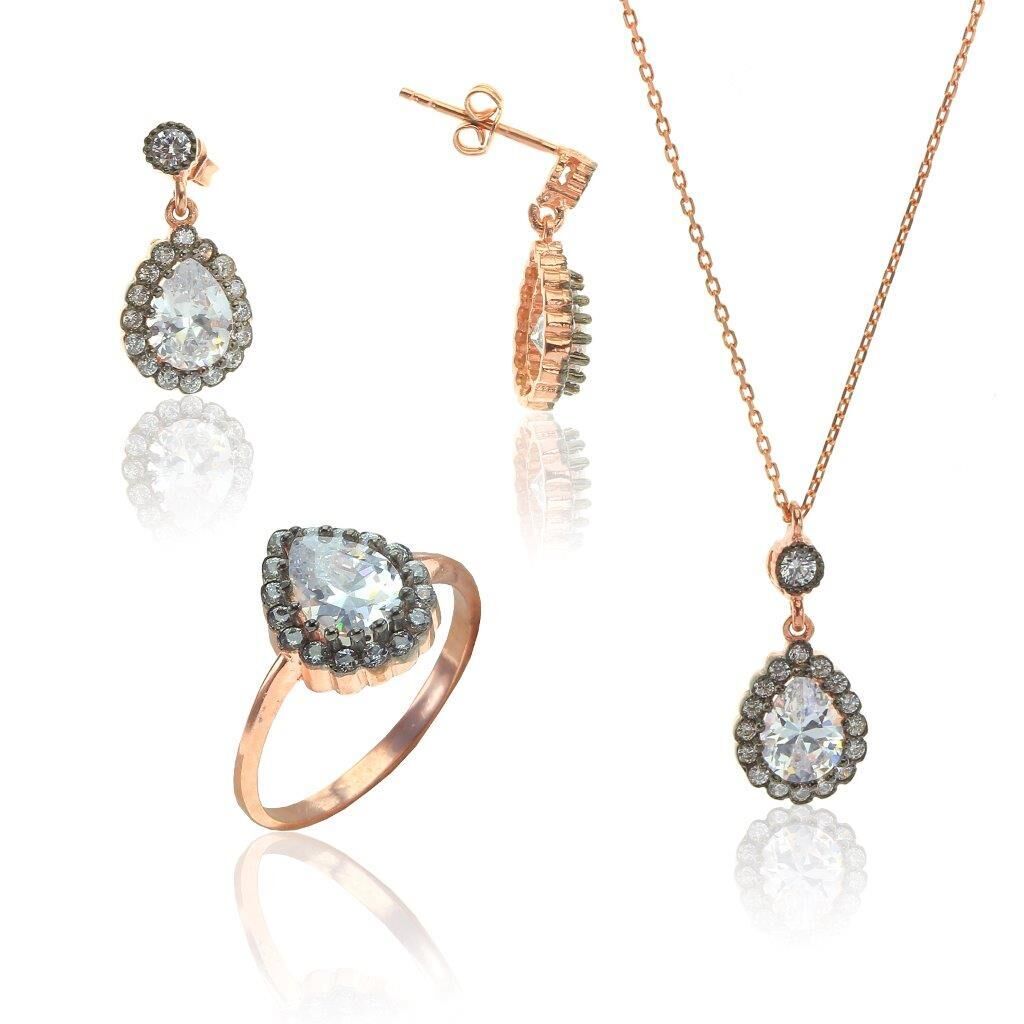 Elmas Montürlü Damla Üçlü Set SGTL6297