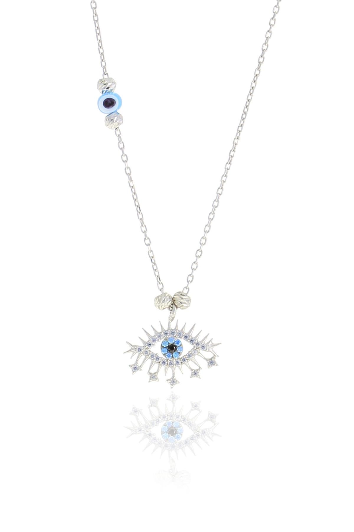 Gümüş rodyumlu doricalı lareyn kolye SGTL10501RODAJ