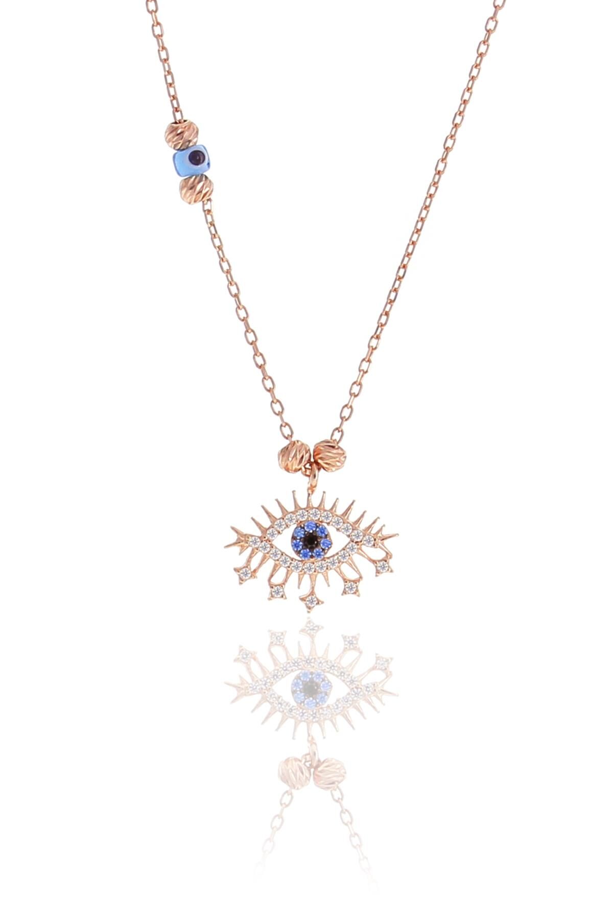 Gümüş rose doricalı lareyn kolye SGTL10501ROSE