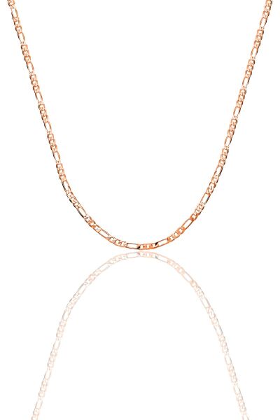 Gümüş figaro zincir kolye SGTL12379 Rose - 50 cm