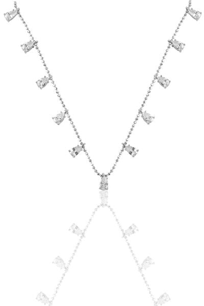 Gümüş damlalı zirkon taşlı kolye  SGTL9667