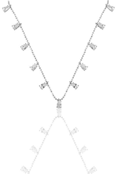 Gümüş damlalı zirkon taşlı kolye  SGTL9667