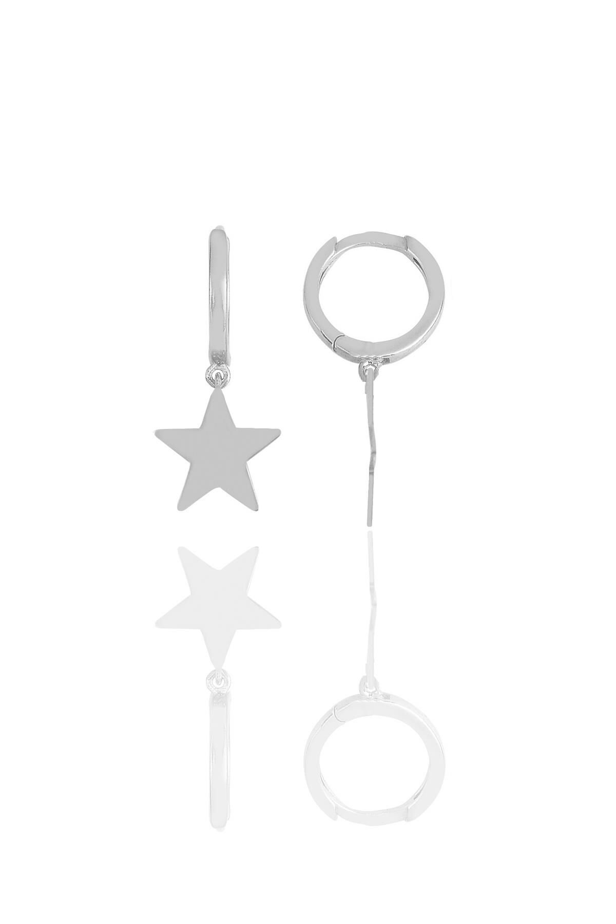 Gümüş rodyumlu yıldız küpe SGTL11542RODAJ