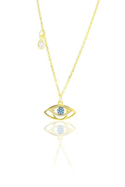 Gümüş altın yaldızlı göz yaşı kolye SGTL10503GOLD