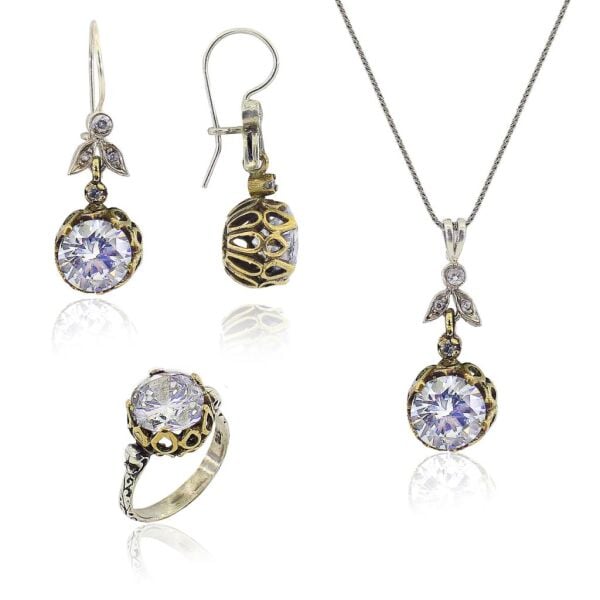 zirkon taşlı otantik üçlü set SGTL3179