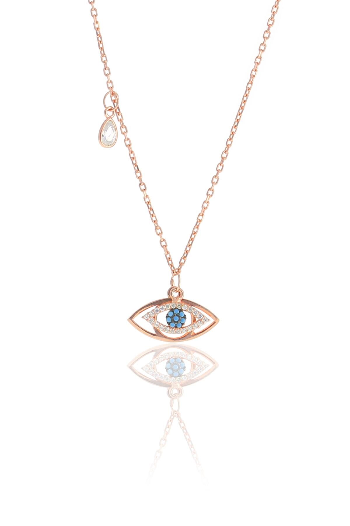 Gümüş rose göz yaşı kolye SGTL10503ROSE