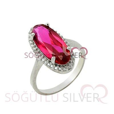 RODYUMLU KIRMIZI TAŞLI  ÜÇLÜ SET set8532