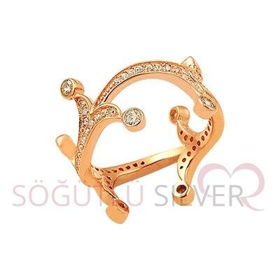 Rose kıvrım yüzük yüzük8253