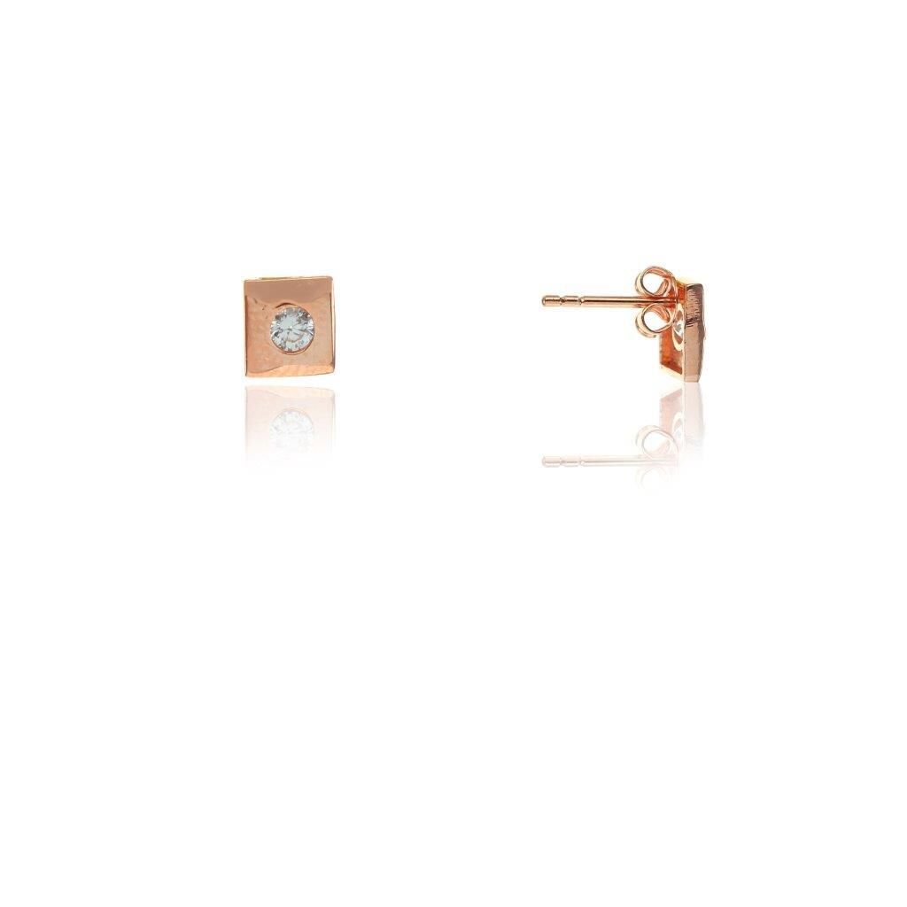 Mini pırlanta modeli kare küpe SGTL7935
