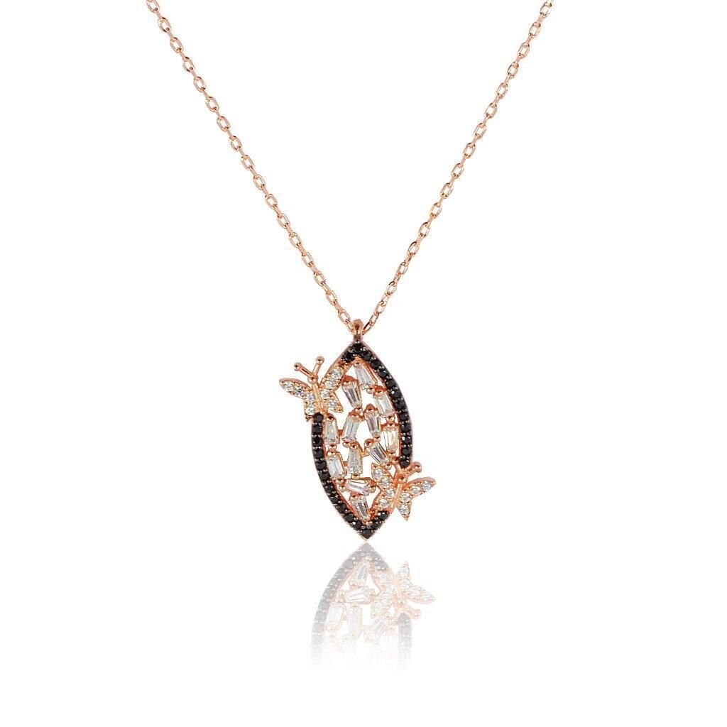 baget taşlı kelebekli kolye SGTL5030