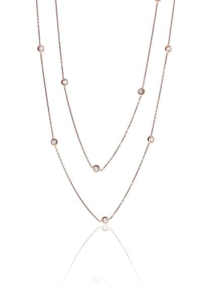 Gümüş rose  zirkon taşlı  kolye SGTL10506ROSE