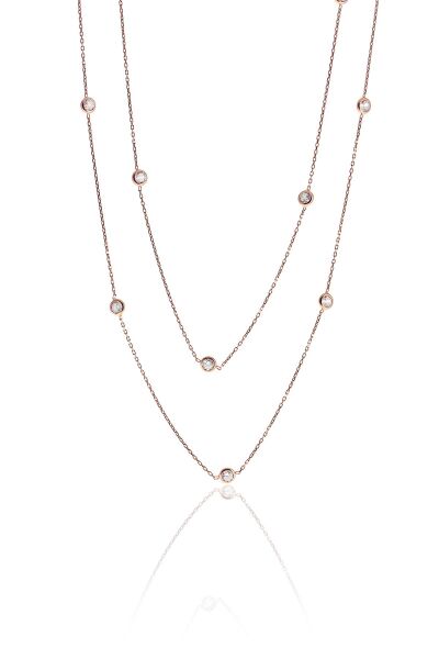 Gümüş rose  zirkon taşlı  kolye SGTL10506ROSE