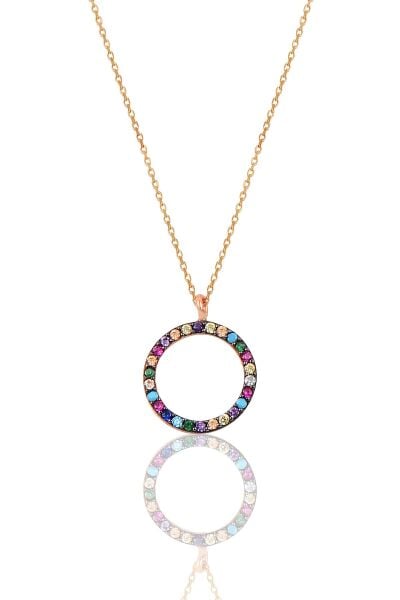 Gümüş renkli taşlı halka modeli kolye SGTL9865MİX