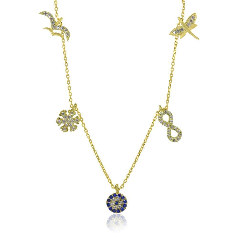 925 ayar gümüş şans kolyesi SGTL4158