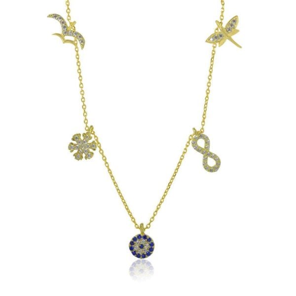 925 ayar gümüş şans kolyesi SGTL4158