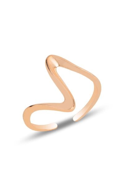 Gümüş rose dalga ayarlamalı yüzük SGTL11825ROSE