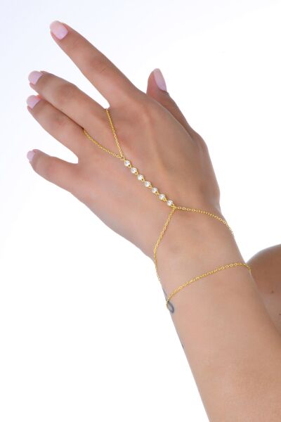 Gümüş altın yaldızlı zirkon taşlı sıvama modeli bağlı kalpler şahmeran SGTL13005GOLD