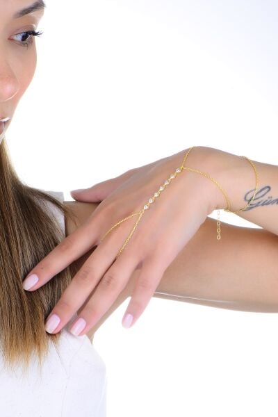 Gümüş altın yaldızlı zirkon taşlı sıvama modeli bağlı kalpler şahmeran SGTL13005GOLD