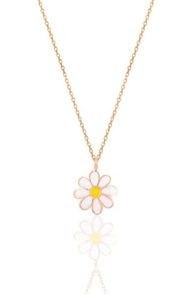 Gümüş  papatya kolye SGTL10401ROSE