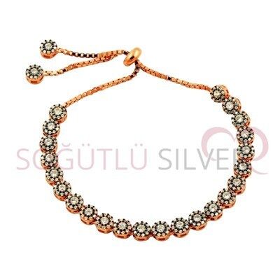Elmas möntürlü rose zirkon Taşlı ayarlamalı bileklik Bileklik6805