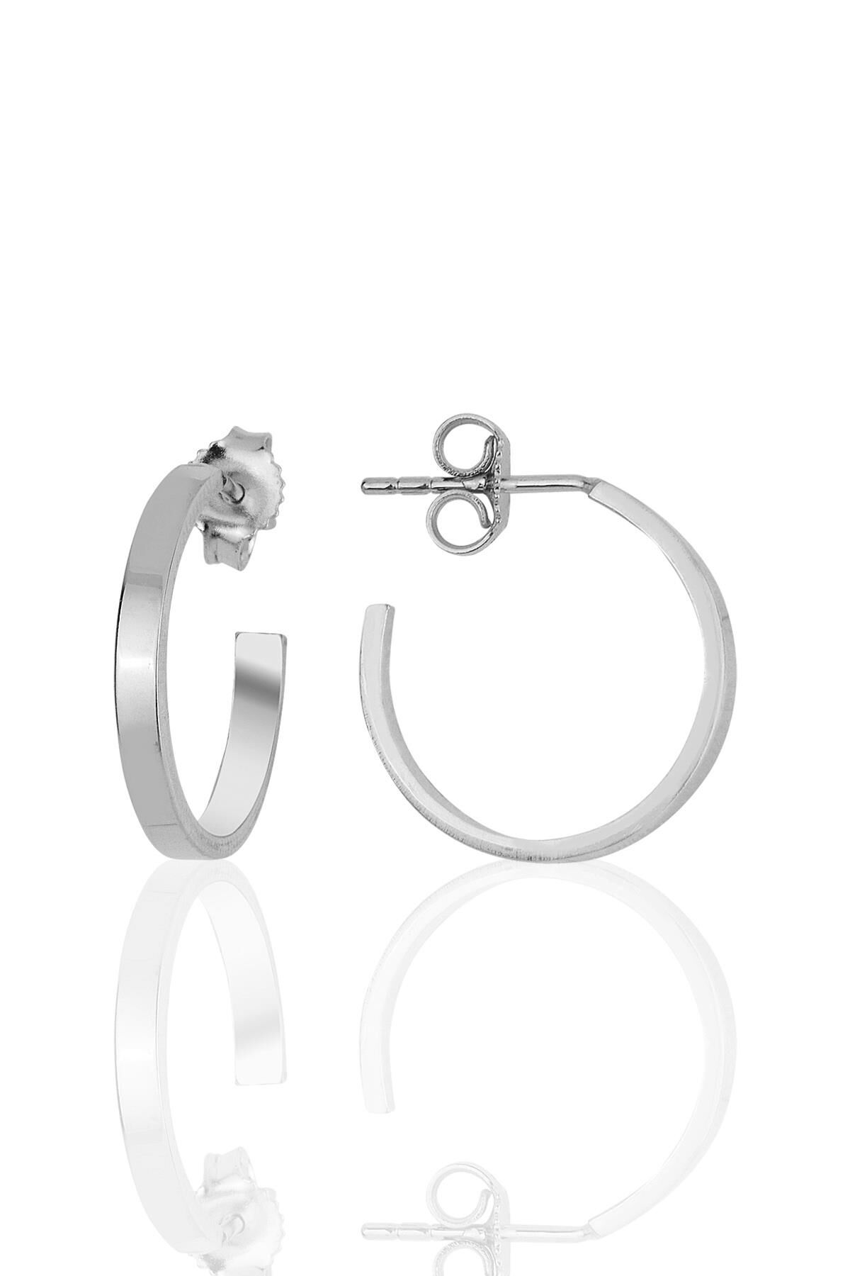 Gümüş düz halka küpe SGTL11936RODAJ