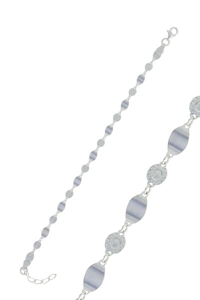 Gümüş rodyumlu lazer işlemeli bileklik SGTL10513RODAJ