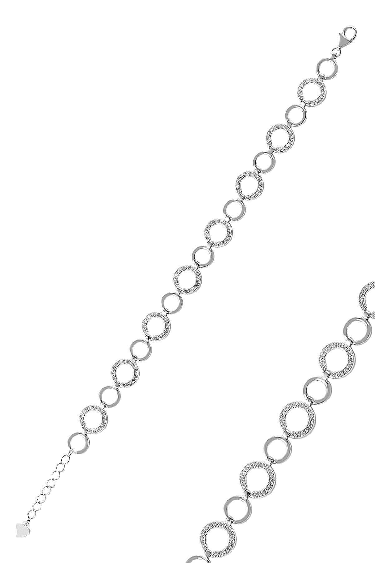 Gümüş zirkon taşlı halkalı bileklik SGTL9055