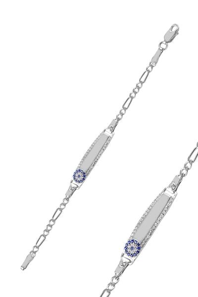 Gümüş zirkon taşlı nazarlı çoçuk bilekliği SGTL9057