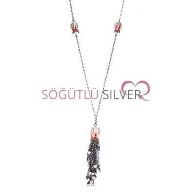 OTANTİK LALELİ VE MİNELİ PÜSKÜLLÜ ÜÇLÜ SET set8525