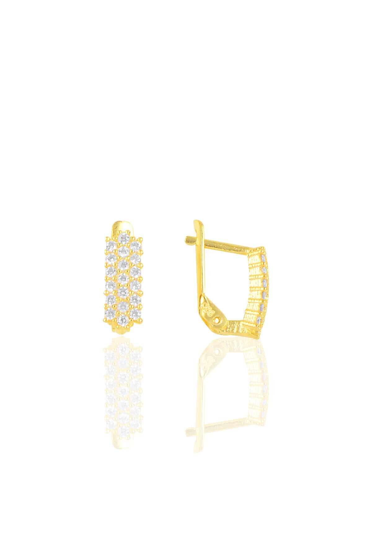 Gümüş gold j küpe SGTL9197GOLD