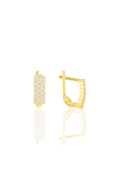 Gümüş gold j küpe SGTL9197GOLD