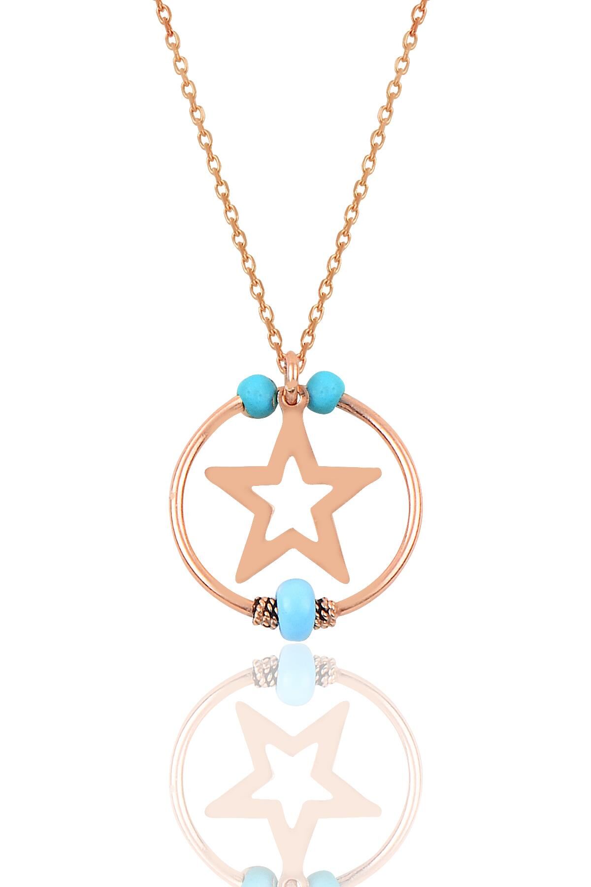 Gümüş yıldız modeli eksenler kolyesi SGTL9699