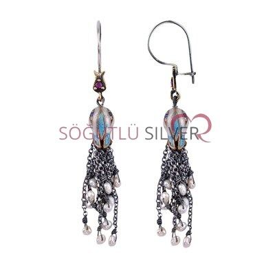 OTANTİK LALELİ VE MİNELİ PÜSKÜLLÜ ÜÇLÜ SET set8523