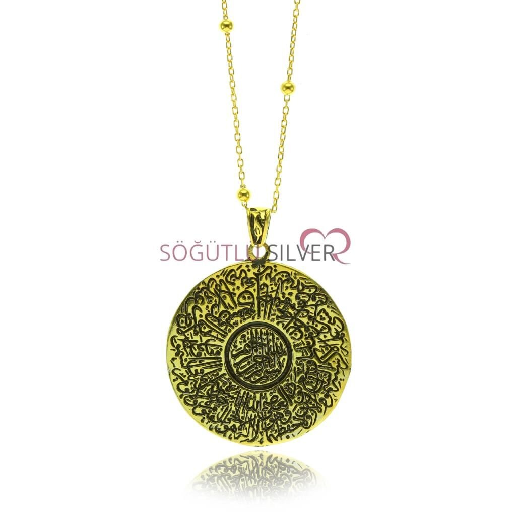 Ayetel kürsü yazılı kolye SGTL7588