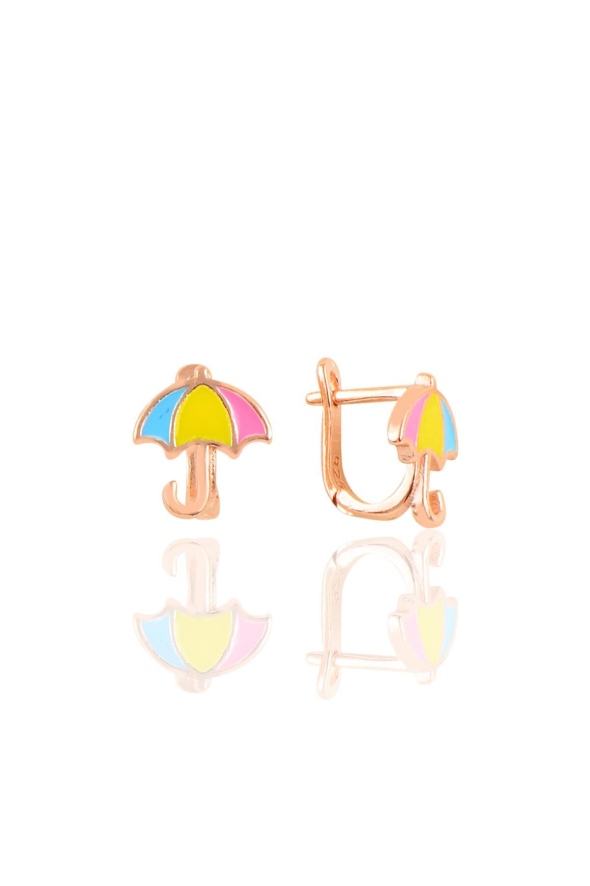 Gümüş klipsli şemsiye küpe SGTL10410ROSE