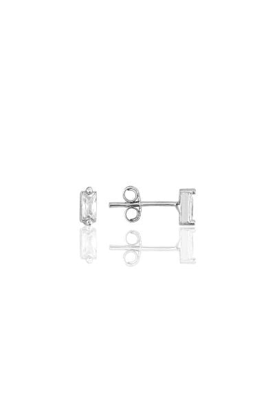 Gümüş rodyumlu zirkon baget taşlı küpe SGTL11717RODAJ