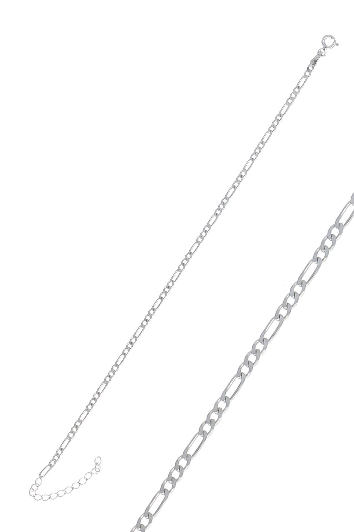 Gümüş rodyumlu figaro zincir bileklik SGTL10516RODAJ