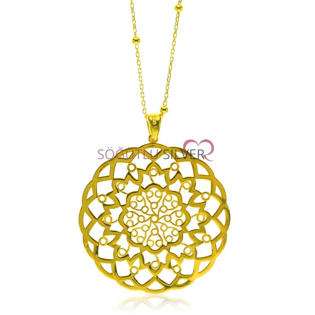 Büyük boy Yaşam çiçeği kolye SGTL7590