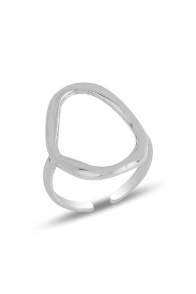 Gümüş rodyumlu ayarlamalı oval yüzük  SGTL11820RODAJ