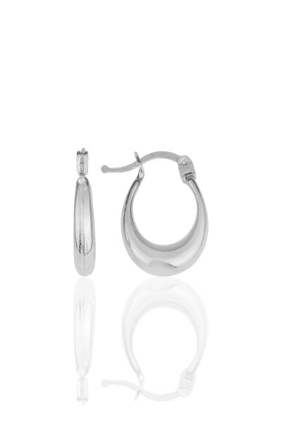 Gümüş sade u model şarnel halka küpe  SGTL11553RODAJ