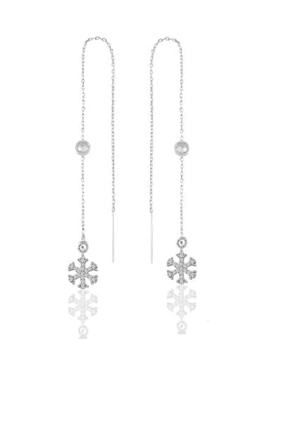 Gümüş  taşlı zincirli küpe kartanesi modeli SGTL9862RODAJKARTANESİ