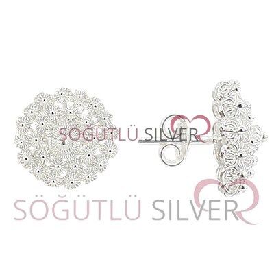 gümüş telkari topuz modeli üçlü set SGTL2768