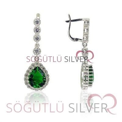 pırlanta modeli kök zümrüt  taşlı set SGTL3157