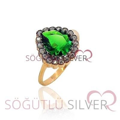 elmas montürlü kök zümrüt taşlı set SGTL3156