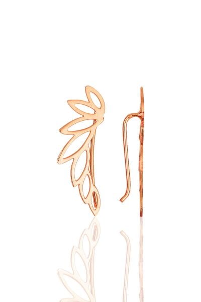 Gümüş rose tasarım yaprak küpe SGTL11715ROSE