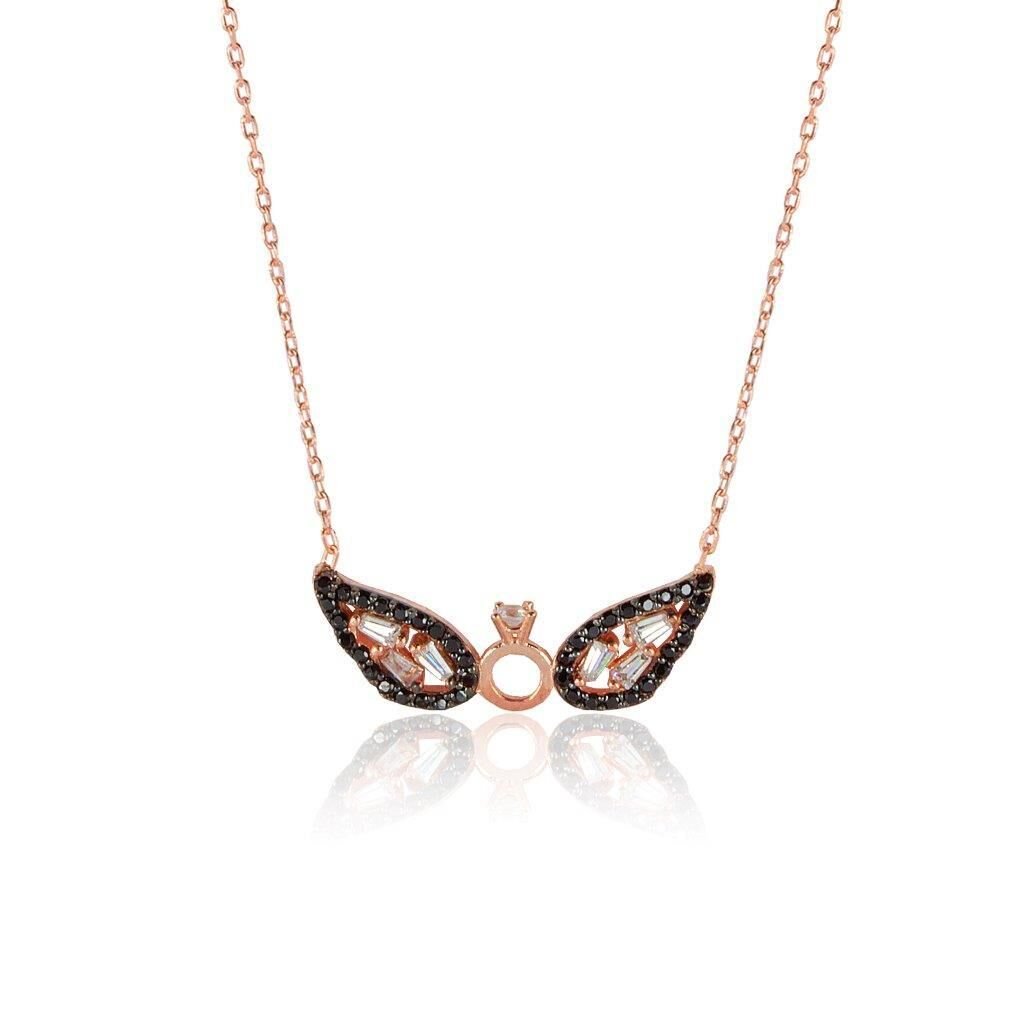 kanatlı tek taş kolye SGTL5056