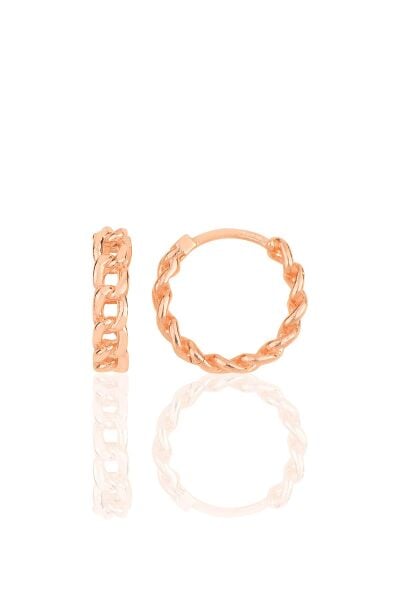 Gümüş rose zincir modeli halka küpe SGTL11714ROSE